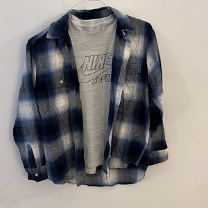 NEW with tags Blue Plaid Shirt, plus free Nike softball tshirt